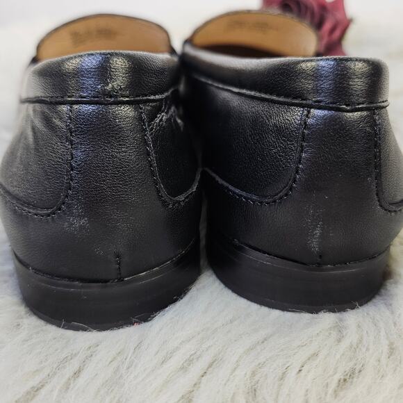 Jack Rogers Remy Calf Hair Leopard Print Loafers Black Leather SlipOn Flats 5.5B - Picture 10 of 13